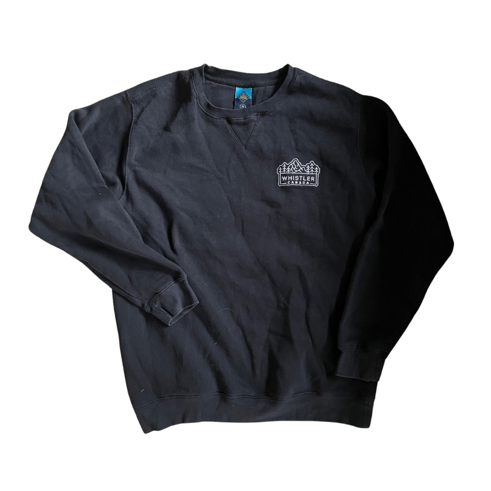 Whistler, Canada Crewneck Sweatshirt by Coastal Culture in Black